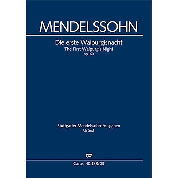 Die erste Walpurgisnacht, Klavierauszug, Felix Mendelssohn Bartholdy