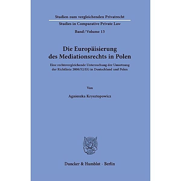 Die Europäisierung des Mediationsrechts in Polen., Agnieszka Krysztopowicz