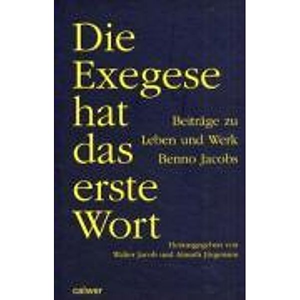 Die Exegese hat das erste Wort