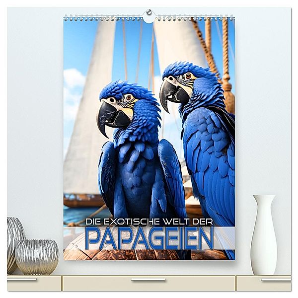 Die exotische Welt der Papageien (hochwertiger Premium Wandkalender 2025 DIN A2 hoch), Kunstdruck in Hochglanz, Calvendo, Renate Utz