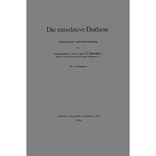 Die exsudative Diathese, Siegfried Samelson