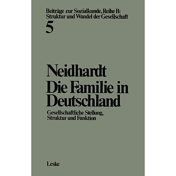 Die Familie in Deutschland, Friedhelm Neidhardt