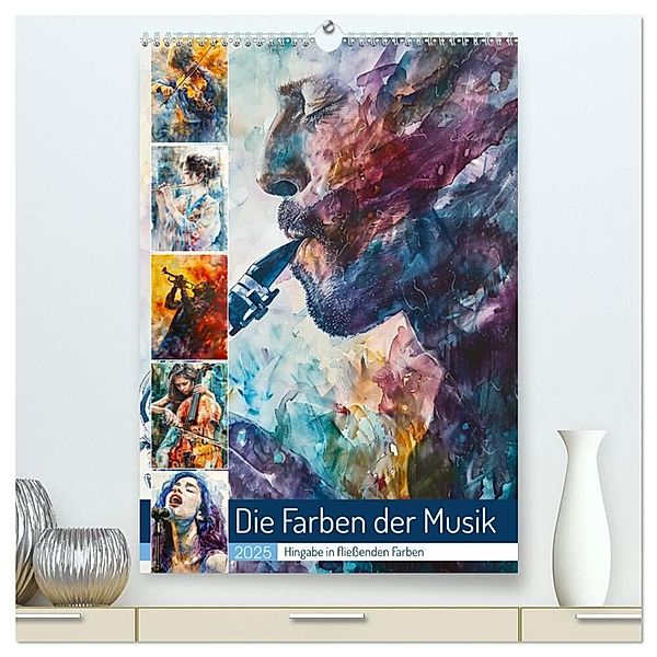 Die Farben der Musik (hochwertiger Premium Wandkalender 2025 DIN A2 hoch), Kunstdruck in Hochglanz, Calvendo, Daniela Tapper