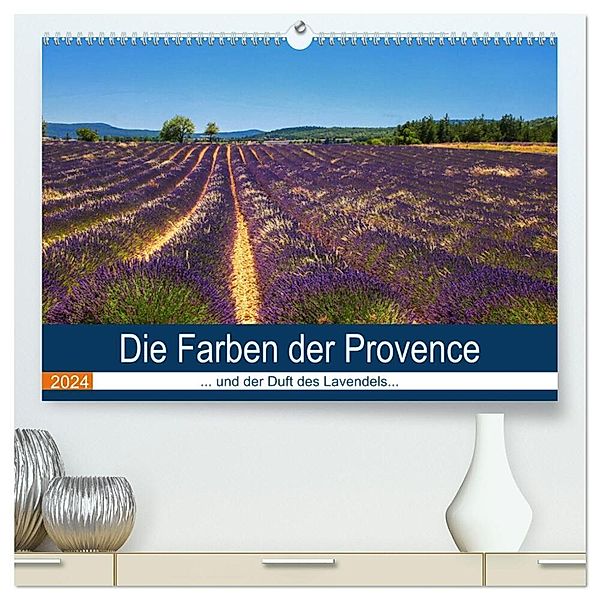 Die Farben der Provence... und der Duft des Lavendels... (hochwertiger Premium Wandkalender 2024 DIN A2 quer), Kunstdruck in Hochglanz, Brigitte Dürr
