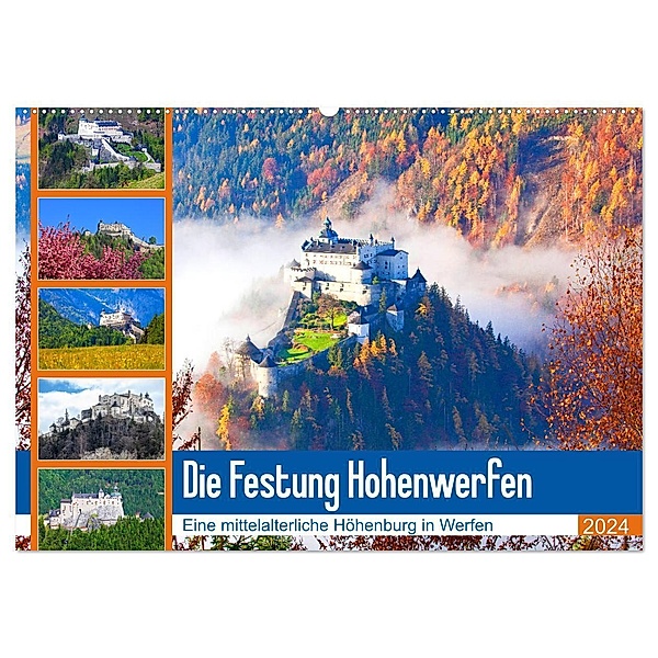Die Festung Hohenwerfen (Wandkalender 2024 DIN A2 quer), CALVENDO Monatskalender, Christa Kramer