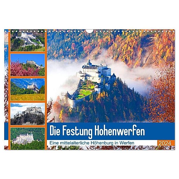 Die Festung Hohenwerfen (Wandkalender 2024 DIN A3 quer), CALVENDO Monatskalender, Christa Kramer