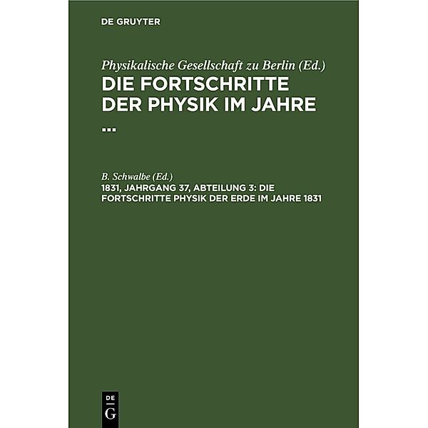 Die Fortschritte Physik der Erde im Jahre 1831