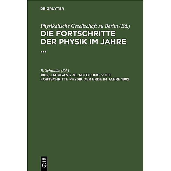 Die Fortschritte Physik der Erde im Jahre 1882