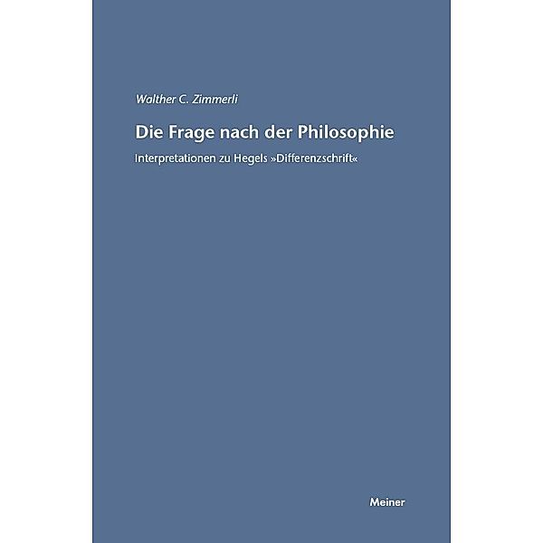 Die Frage nach der Philosophie, Walther C Zimmerli