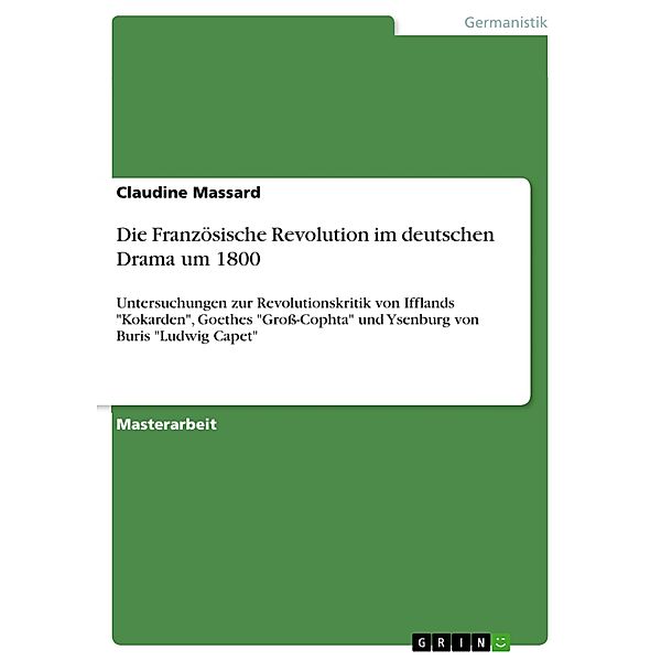 Die Französische Revolution im deutschen Drama um 1800, Claudine Massard