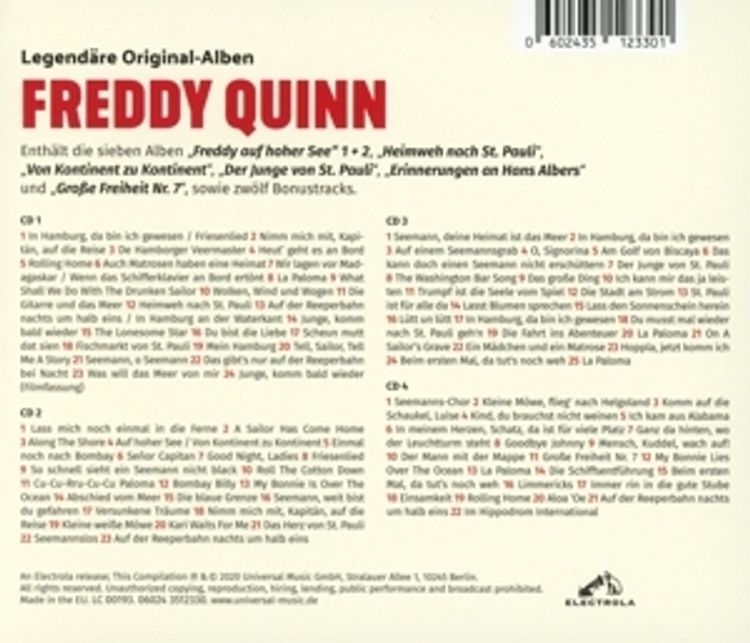 Die Freddy Quinn Big Box - Legendäre Originalalben Exklusive 4CD-Box von  Freddy Quinn | Weltbild.de