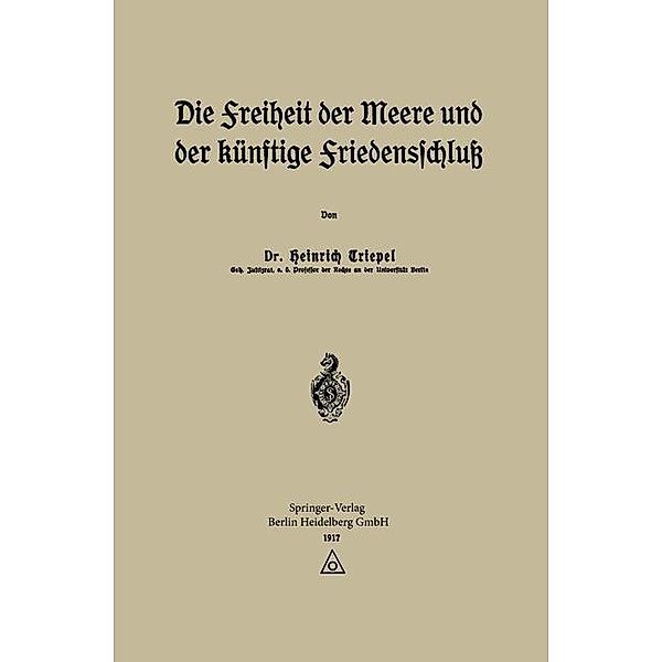 Die Freiheit der Meere und der Künftige Friedensschluss, Heinrich Triepel