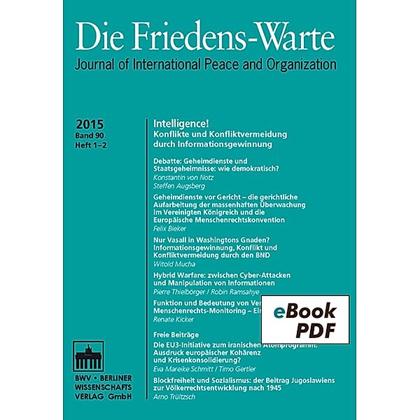 Die Friedens-Warte Heft 1-2/2015, Jg. 90