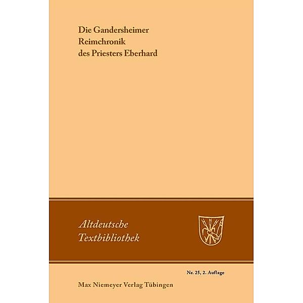 Die Gandersheimer Reimchronik / Altdeutsche Textbibliothek Bd.25, Priester Eberhard