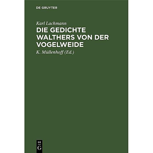 Die Gedichte Walthers von der Vogelweide, Karl Lachmann