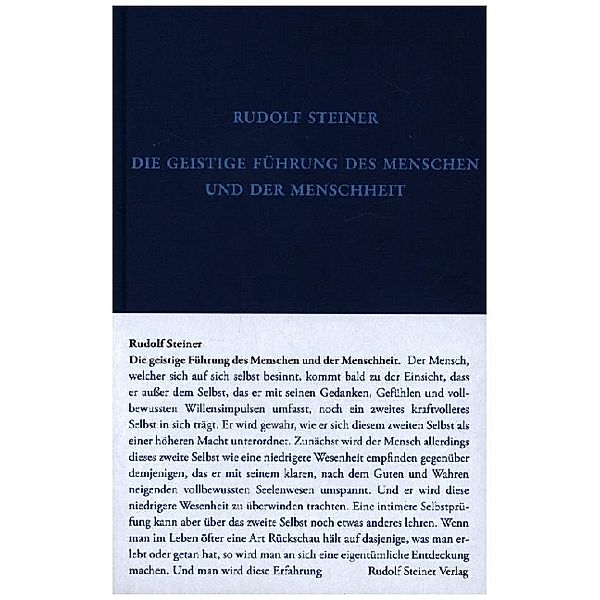 Die geistige Führung des Menschen und der Menschheit, Rudolf Steiner