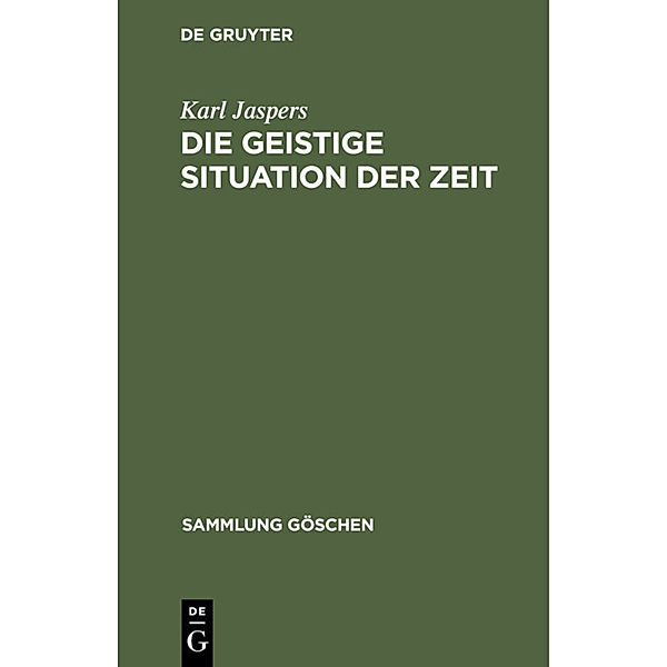 Die geistige Situation der Zeit, Karl Jaspers