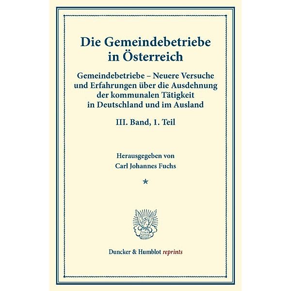 Die Gemeindebetriebe in Österreich..Bd.3, Tl. 1