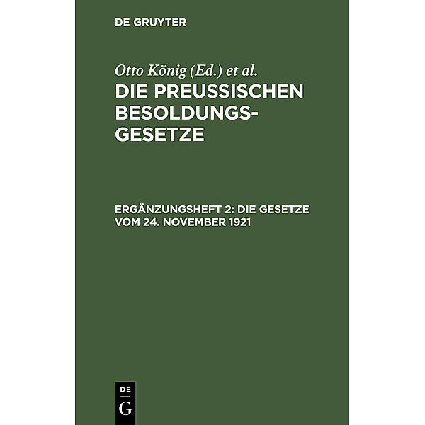 Die Gesetze vom 24. November 1921