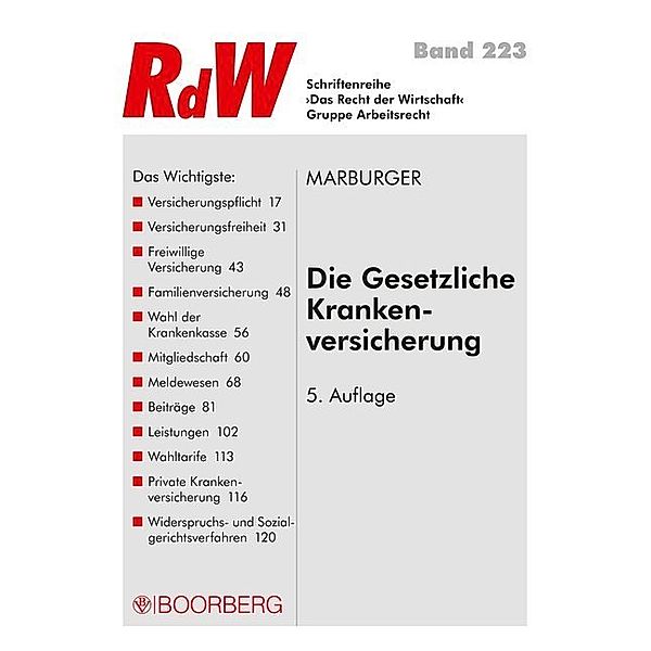 Die Gesetzliche Krankenversicherung, Horst Marburger