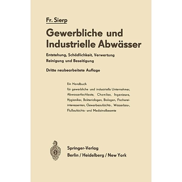 Die Gewerblichen und Industriellen Abwässer, Friedrich Sierp