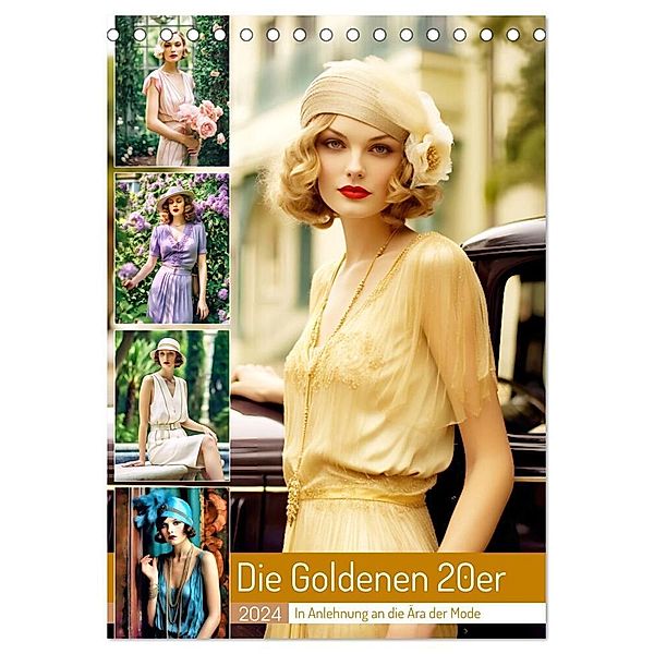 Die Goldenen 20er - In Anlehnung an die Ära der Mode (Tischkalender 2024 DIN A5 hoch), CALVENDO Monatskalender, Anja Frost