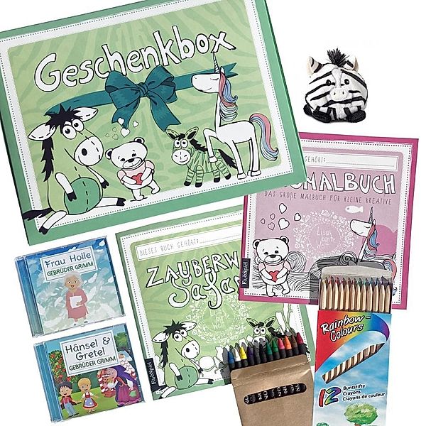 Die grosse Kindergeschenke Box, m. Audio-CDs u Malstiften, Lisa Wirth