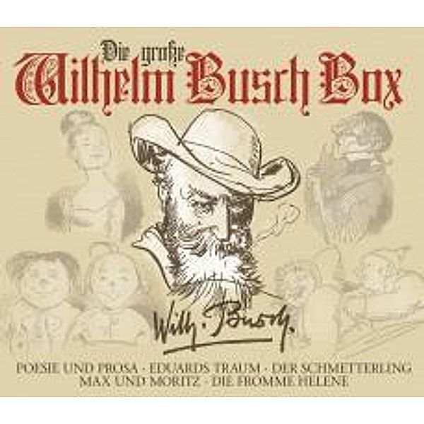 Die grosse Wilhelm Busch Box, 6 Audio-CDs +2 DVDs, Wilhelm Busch