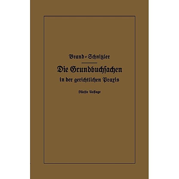 Die Grundbuchsachen in der gerichtlichen Praxis, Arthur Brand, Leo Schnitzler