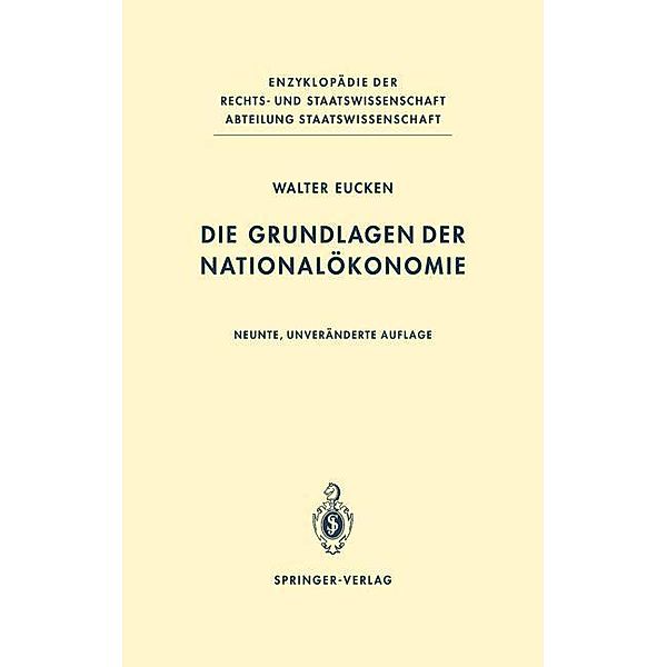 Die Grundlagen der Nationalökonomie, Walter Eucken