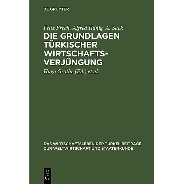 Die Grundlagen türkischer Wirtschaftsverjüngung / Das Wirtschaftsleben der Türkei: Beiträge zur Weltwirtschaft und Staatenkunde Bd.1, Fritz Frech, Alfred Hänig, A. Sack