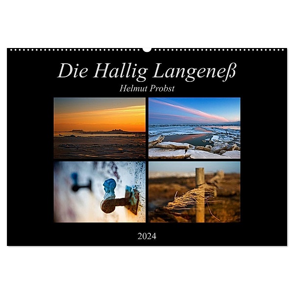 Die Hallig Langeneß (Wandkalender 2024 DIN A2 quer), CALVENDO Monatskalender, Helmut Probst
