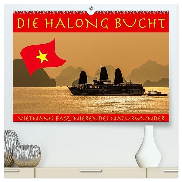 Die Halong Bucht (hochwertiger Premium Wandkalender 2024 DIN A2 quer), Kunstdruck in Hochglanz, Roland Brack