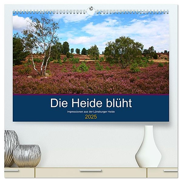 Die Heide blüht (hochwertiger Premium Wandkalender 2025 DIN A2 quer), Kunstdruck in Hochglanz, Calvendo, Brigitte Dürr