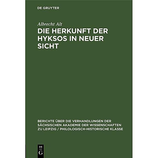 Die Herkunft der Hyksos in neuer Sicht, Albrecht Alt