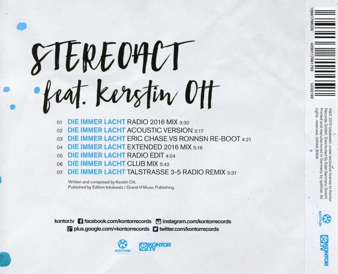 Die Immer Lacht 7-Track Maxi CD von Stereoact bei Weltbild.de