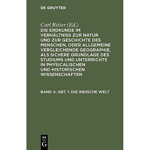 Die Indische Welt, Carl Ritter