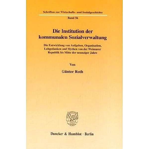 Die Institution der kommunalen Sozialverwaltung., Günter Roth