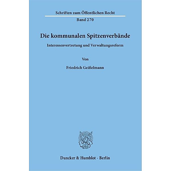 Die kommunalen Spitzenverbände., Friedrich Geisselmann