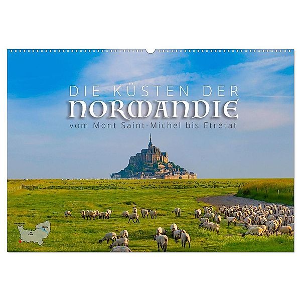 Die Küsten der Normandie vom Mont Saint-Michel bis Étretat (Wandkalender 2024 DIN A2 quer), CALVENDO Monatskalender, Reinhold Ratzer