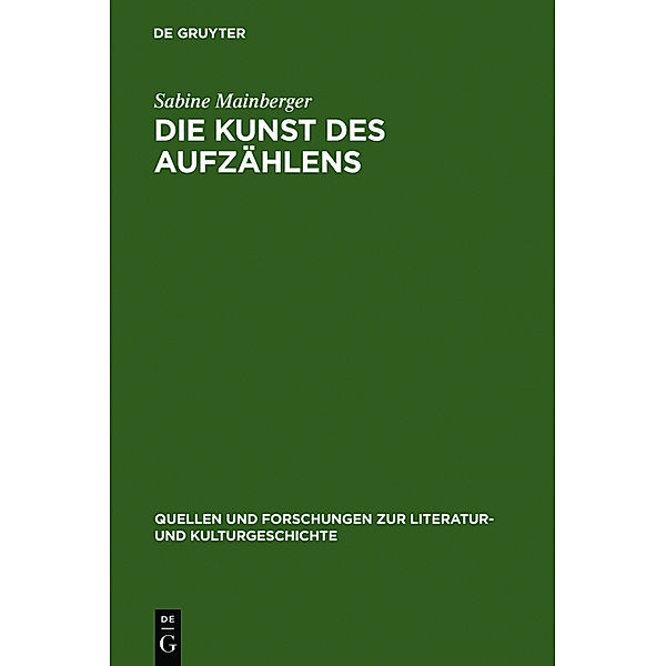 Die Kunst des Aufzählens, Sabine Mainberger