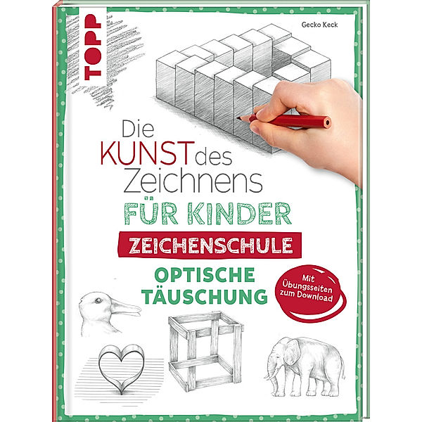 Die Kunst des Zeichnens für Kinder Zeichenschule - Optische Täuschung, Gecko Keck