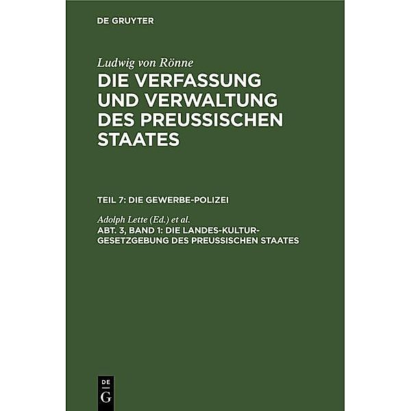 Die Landes-Kultur-Gesetzgebung des Preußischen Staates