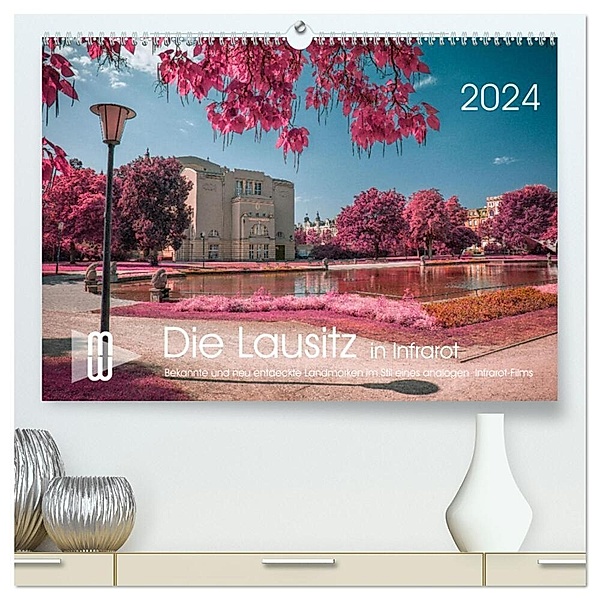 Die Lausitz durch den Infrarotfilter (hochwertiger Premium Wandkalender 2024 DIN A2 quer), Kunstdruck in Hochglanz, Martin Winzer