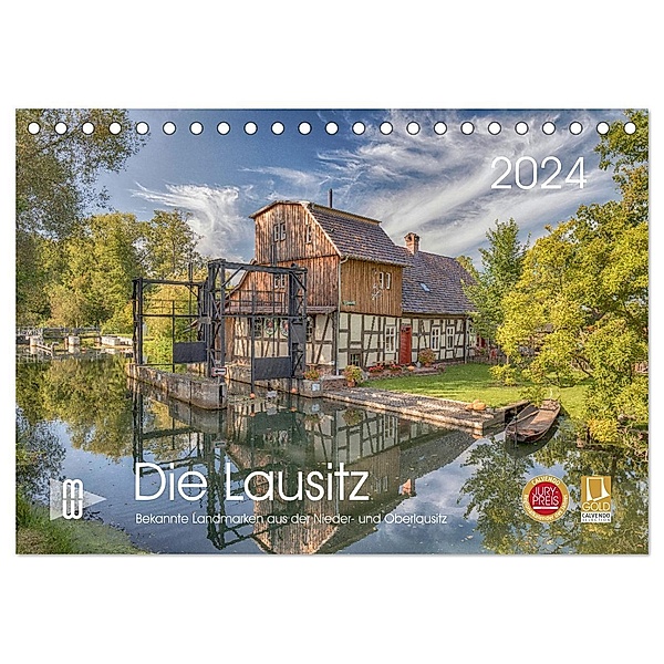 Die Lausitz - Landmarken der Nieder- und Oberlausitz (Tischkalender 2024 DIN A5 quer), CALVENDO Monatskalender, Martin Winzer