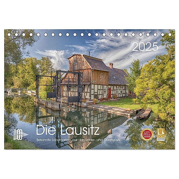 Die Lausitz - Landmarken der Nieder- und Oberlausitz (Tischkalender 2025 DIN A5 quer), CALVENDO Monatskalender, Calvendo, Martin Winzer