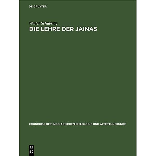 Die Lehre der Jainas, Walter Schubring