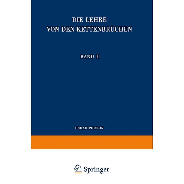 Die Lehre von den Kettenbrüchen, Oskar Perron