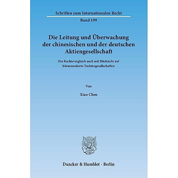 Die Leitung und Überwachung der chinesischen und der deutschen Aktiengesellschaft, Xiao Chen