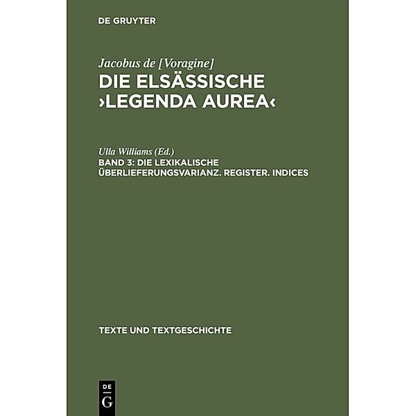 Die lexikalische Überlieferungsvarianz. Register. Indices, Ulla Williams